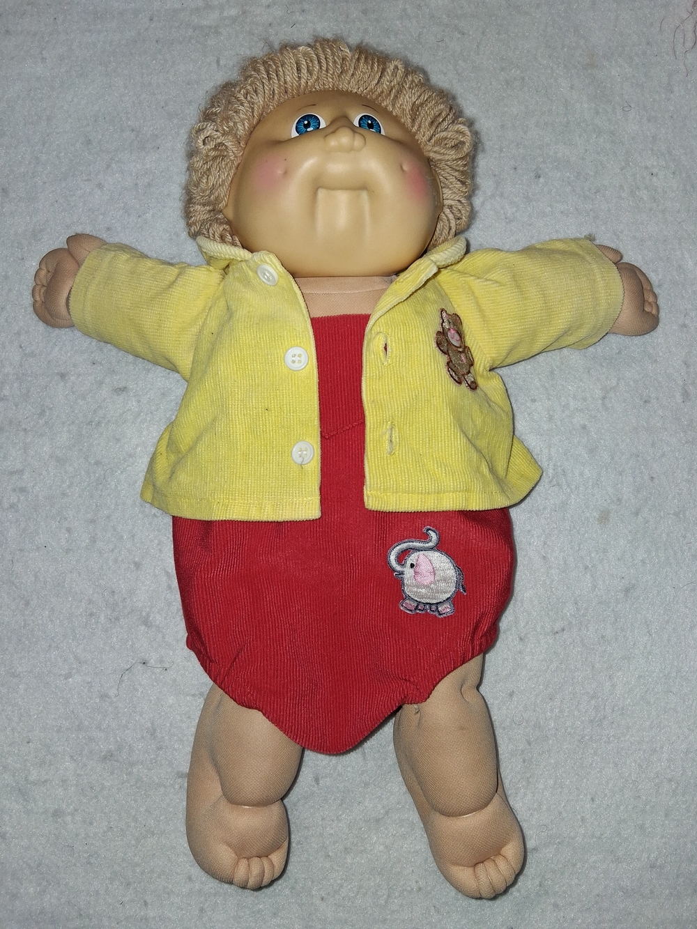 Cabbage Patch  Baby Doll in Yellow Jacket and Red Outfit